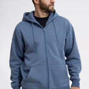Swet Tailor Strech Fleece Zip Hoodie Medium Blue L